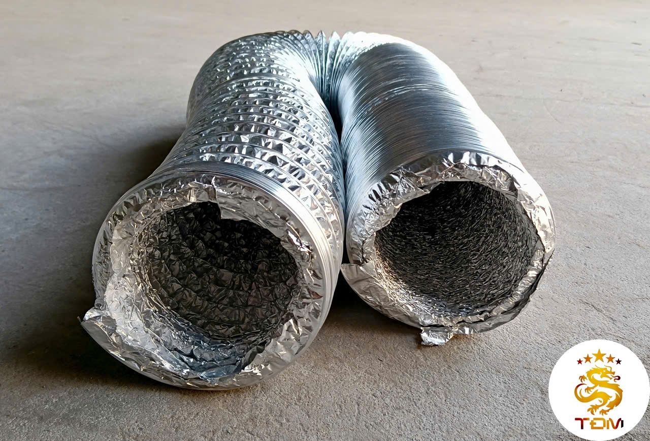 Ống gió mềm lá nhôm mỏng không bảo ôn