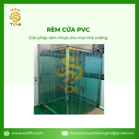 Rèm Nhựa PVC Màu Xanh Ngọc